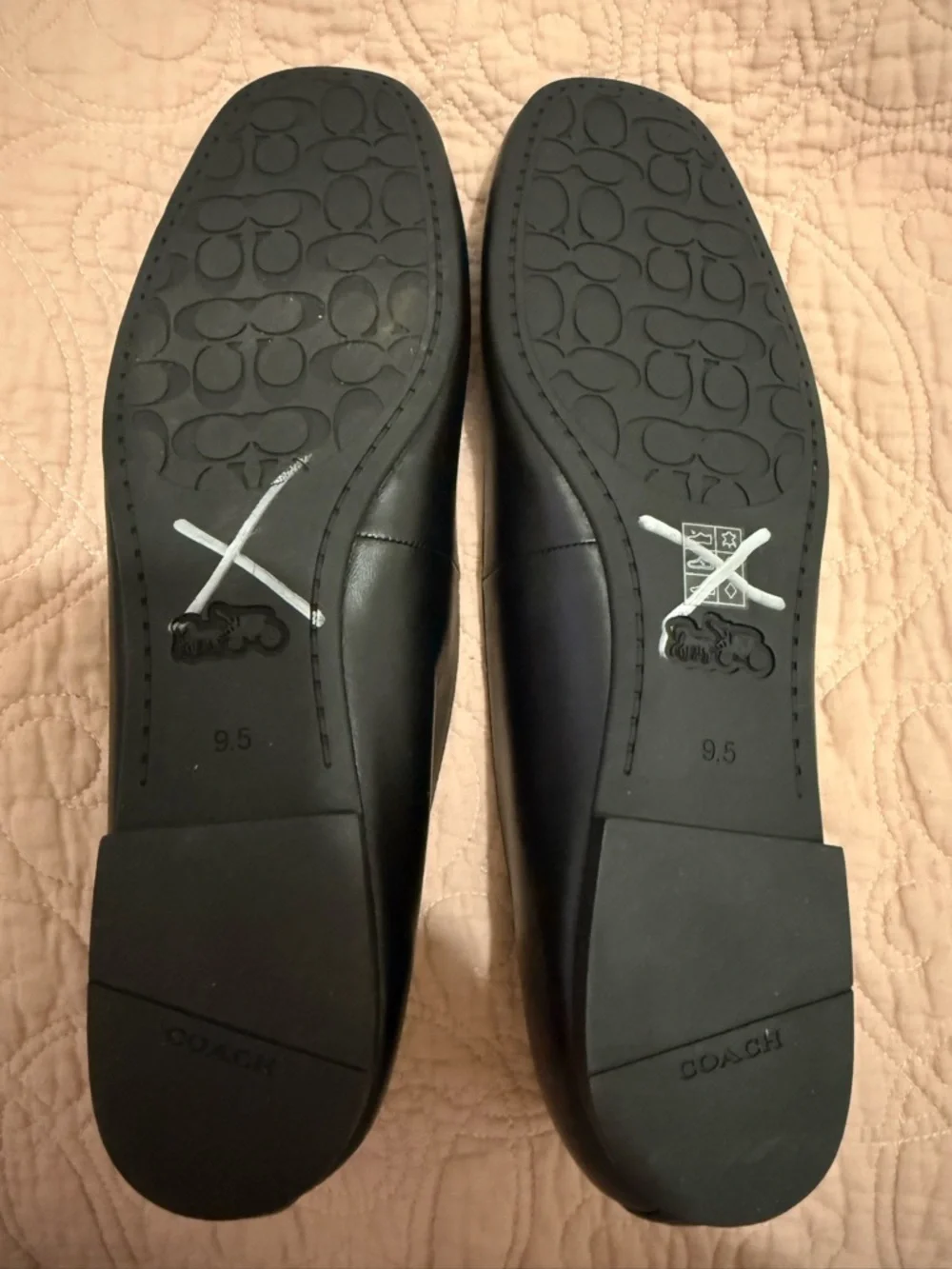 Coach Wendie Classic Black Leather Women's Ballet Flat - Picture 5 of 7